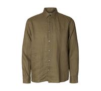 SELECTED MEN - SLHREGKYLIAN LINEN LS SHIRT Chocolate Chip - Gr. - M
