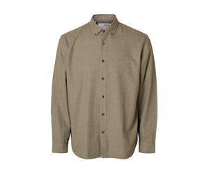 SELECTED MEN - SLHREGNOAH MIX BDWN LS SHIRT CAMP oatmeal - Gr. - XXL