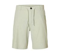SELECTED MEN - SLHREGULAR-BRODY LINEN BLD SHORTS NOOS aqua gray - Gr. - M