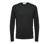 SELECTED MEN - SLHROME LS KNIT CREW NECK NOOS black - Gr. - XXL