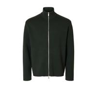 SELECTED HOMME Relaxed Fit Strickjacke aus Viskose-Mix Modell 'TELLER' in Dunkelgruen, Größe L