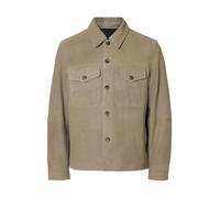 selected men - SLHTHOM SUEDE OVERSHIRT NOOS desert taupe - Gr. - M