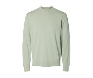 SELECTED MEN - SLHTORINO LS KNIT CREW NECK NOOS aqua gray - Gr. - XL