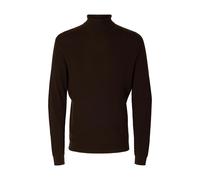 SELECTED MEN - SLHTRAY EDIT LS MERINO ROLL NECK chocolate torte - Gr. - XL
