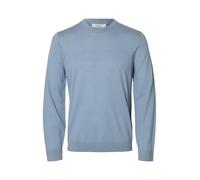 SELECTED MEN - SLHTRAY LS KNIT MERINO CREW NECK NOOS dusty blue - Gr. - M