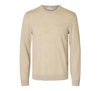 SELECTED MEN - SLHTRAY LS KNIT MERINO CREW NECK NOOS oatmeal - Gr. - XL