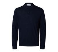 SELECTED MEN - SLHTRAY LS KNIT MERINO POLO NOOS navy blazer - Gr. - XL