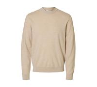 SELECTED MEN - SLHTRAY MERINO BRUSHED RELAXED CREW NOOS oatmeal - Gr. - S