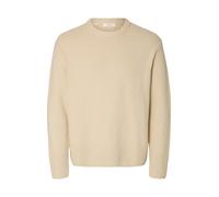 selected men - SLMALEX LS KNIT RLX CREW NECK NOOS Oatmeal - Gr. - L