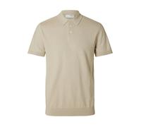 Selected Poloshirt SLHBERG Kurzarm Beige Größe L