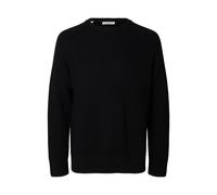 selected men - SLMBRAUN KNIT RLX RIB CREW NECK NOOS Black - Gr. - M