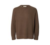 selected men - SLMBRAUN KNIT RLX RIB CREW NECK NOOS Chocolate Chip - Gr. - S