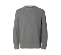 selected men - SLMBRAUN KNIT RLX RIB CREW NECK NOOS Medium Grey Melange - Gr. - M