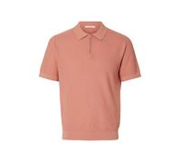 SELECTED MEN - SLMCRAN SS KNIT REG STRUC ZIP POLO NOOS Rose Dawn - Gr. - XL