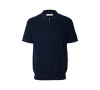 SELECTED MEN - SLMCRAN SS KNIT STRUCTURE ZIP POLO NOOS Navy Blazer - Gr. - S