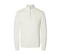 selected men - SLMDANE LS KNIT REG STRUC HALF ZIP NOOS Bright White - Gr. - L