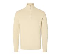 selected men - SLMDANE LS KNIT REG STRUC HALF ZIP NOOS Grau - Gr. - XXL