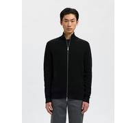 SELECTED MEN - SLMDANE LS KNIT STRUCTURE FULL ZIP NOOS Black - Gr. - M