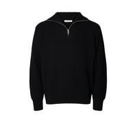 selected men - SLMDRY LS KNIT RLX HALF ZIP NOOS Black - Gr. - XXL