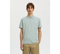 SELECTED MEN - SLMFAVE ZIP SS POLO NOOS Aqua Gray - Gr. - M