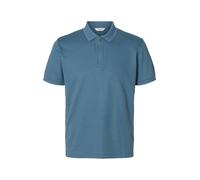 SELECTED MEN - SLMFAVE ZIP SS POLO NOOS Blue Mirage - Gr. - L