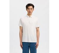 SELECTED MEN - SLMFAVE ZIP SS POLO NOOS Cloud Dancer - Gr. - XXL