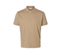 SELECTED MEN - SLMFAVE ZIP SS POLO NOOS Savannah Tan - Gr. - S