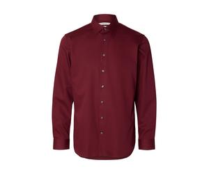 selected men - SLMFILIP-PERFORMANCE SLIM LS SHIRT NOOS Tawny Port - Gr. - S