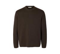 selected men - SLMMIKE LIGHT LS KNIT CREW NECK Turkish Coffee - Gr. - XL
