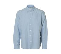 SELECTED MEN - SLMREGCLAUS CLAY LINENBLEND LS SHT NOOS Dusty Blue - Gr. - XL