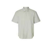 SELECTED MEN - SLMREGCLAUS CLAY LINENBLEND SS SHT NOOS Aqua Gray - Gr. - XL