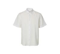 SELECTED MEN - SLMREGCLAUS CLAY LINENBLEND SS SHT NOOS Bright White - Gr. - M