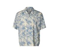 selected men - SLMRLXAIR MIX SS SHIRT Blue Mirage - Gr. - XXL