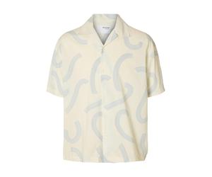 SELECTED MEN - SLMRLXAIR MIX SS SHIRT Egret - Gr. - S
