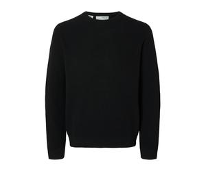 selected men - SLMROSS LS KNIT STRUCTURE CREW NECK NOOS Black - Gr. - XL