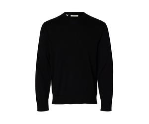 selected men - SLMTORINO LS KNIT REG CREW NECK NOOS Black - Gr. - M