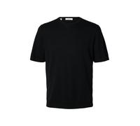 SELECTED MEN - SLMTORINO SS KNIT REG CREW NECK NOOS Black - Gr. - M