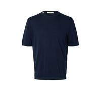 Selected T-Shirt TORINO Kurzarm Rundhals aus reiner Baumwolle Regular Fit Navy Blazer L