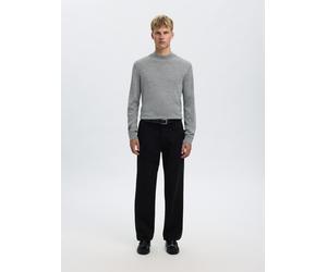 SELECTED MEN - SLMTRAY LS KNIT MERINO MOCK NECK NOOS Medium Grey Melange - Gr. - M