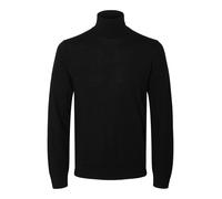 selected men - SLMTRAY LS KNIT MERINO ROLL NECK NOOS Black - Gr. - L