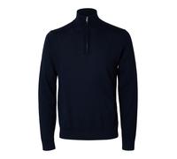 selected men - Strickpullover mit Zipper blau - Gr. - L