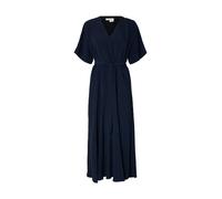 Selected - Midikleid in Wickel-Optik mit V-Ausschnitt und Bindegürtel blau - Gr. - 40