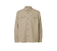 SELECTED HOMME Regular Fit Hemdjacke mit Woll-Anteil Modell 'LOSEPABLO' in Sand, Größe L