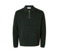 SELECTED HOMME Relaxed Fit Strickpullover aus Viskose-Mix Modell 'TELLER' in Dunkelgruen, Größe S