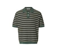 Selected - Poloshirt mit Strickstruktur - Slhdane grün - Gr. - S
