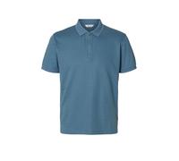 SELECTED HOMME Regular Fit Poloshirt aus Bio-Baumwoll-Mix Modell 'FAVE' in Rauchblau, Größe L