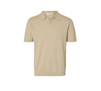 Selected Homme Poloshirt SLHMATTIS Kurzarm Strick 65% Baumwolle/35% Leinen Regular Fit XL Oatmeal