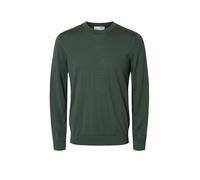 Selected Strickpullover SLHTRAY LS Knit Merino Crew Neck - 100% Wolle, Rundhals - Damen L Dunkelgrün