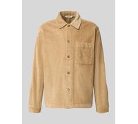 Langarmhemd SELECTED "SLMOTTO KRIS CORD OVERSHIRT NOOS", Herren, Gr. XL, N-Gr, cornstalk, Web, Obermaterial: 98% Baumwolle, 2% Elasthan, unifarben, regular fit normal, ohne Ausschnitt, 1-Knopf-Mansche