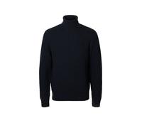 SELECTED HOMME Regular Fit Rollkragenpullover in Waffel-Struktur Modell 'TOM' in Marine, Größe XL